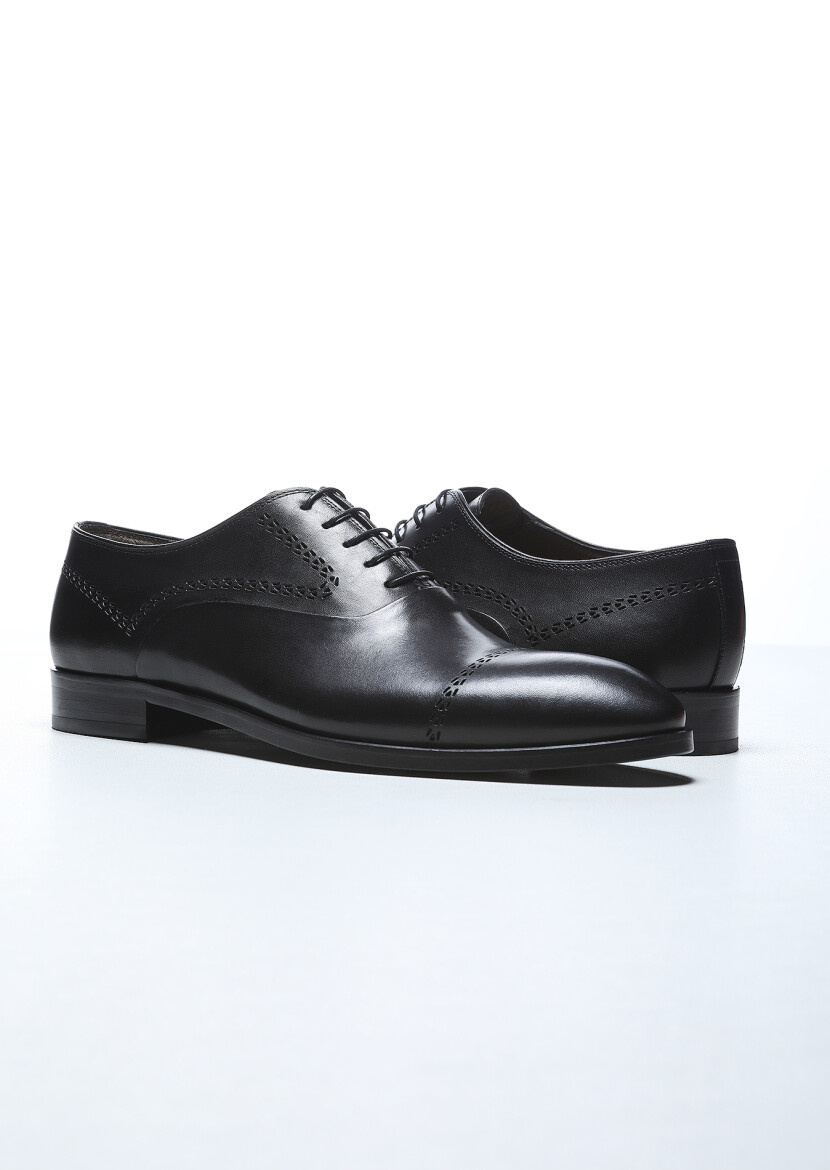 Siyah Deri Klasik Ayakkabı - 3