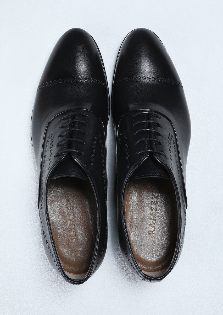 Siyah Deri Klasik Ayakkabı - 5