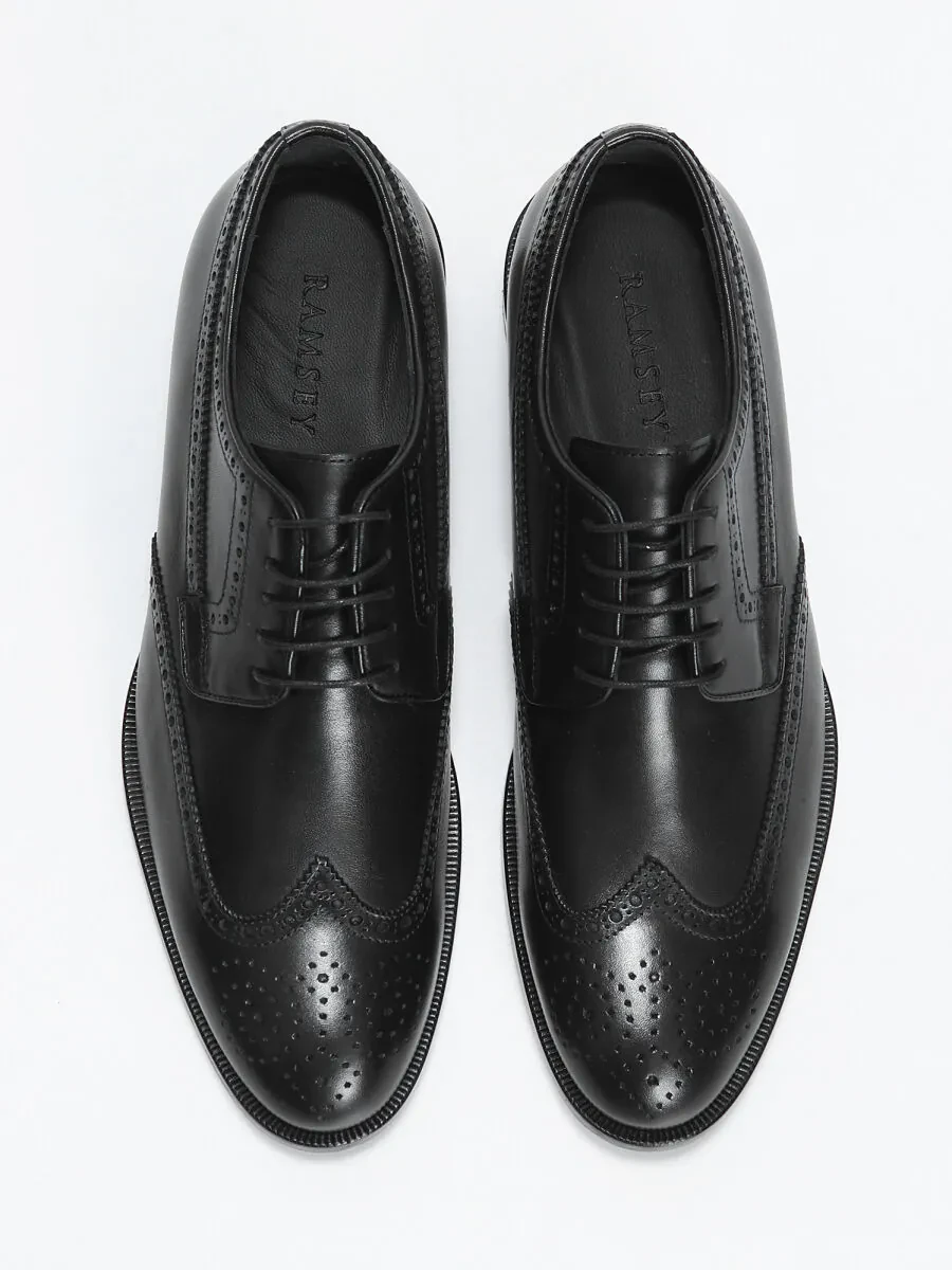 Siyah Deri Klasik Ayakkabı - 5