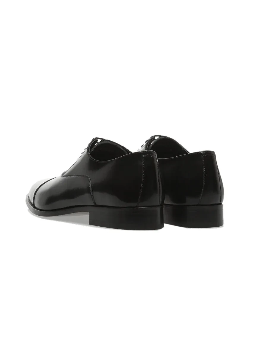 Siyah Deri Klasik Ayakkabı - 4