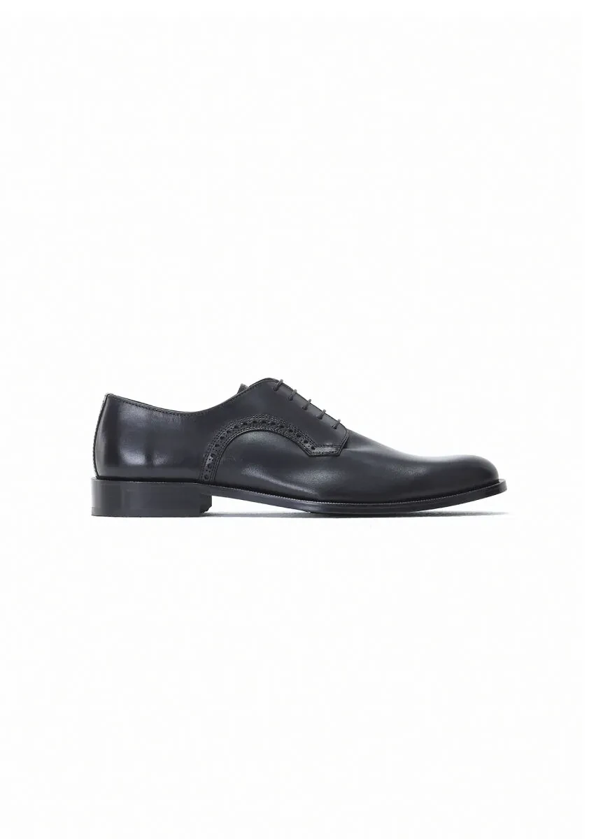 Siyah Deri Klasik Ayakkabı - 1