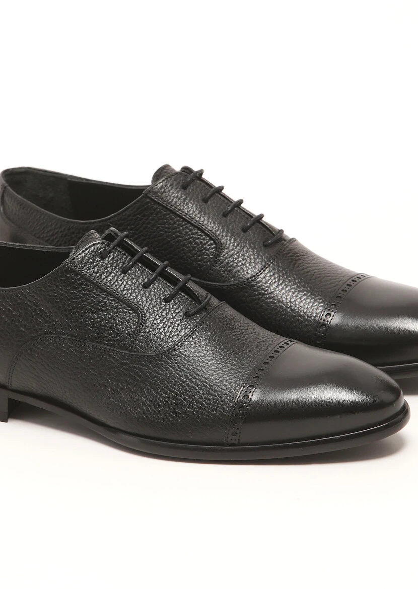 Siyah Deri Klasik Ayakkabı - 3