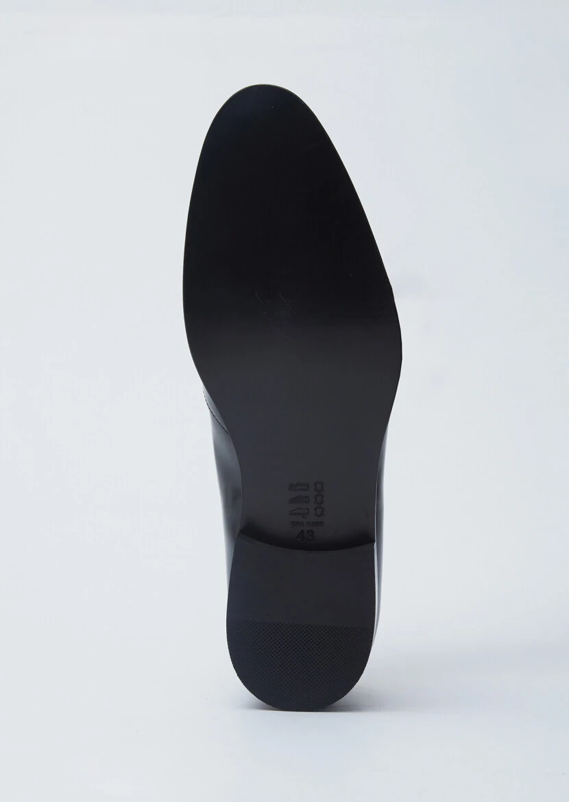 Siyah Deri Klasik Ayakkabı - 4