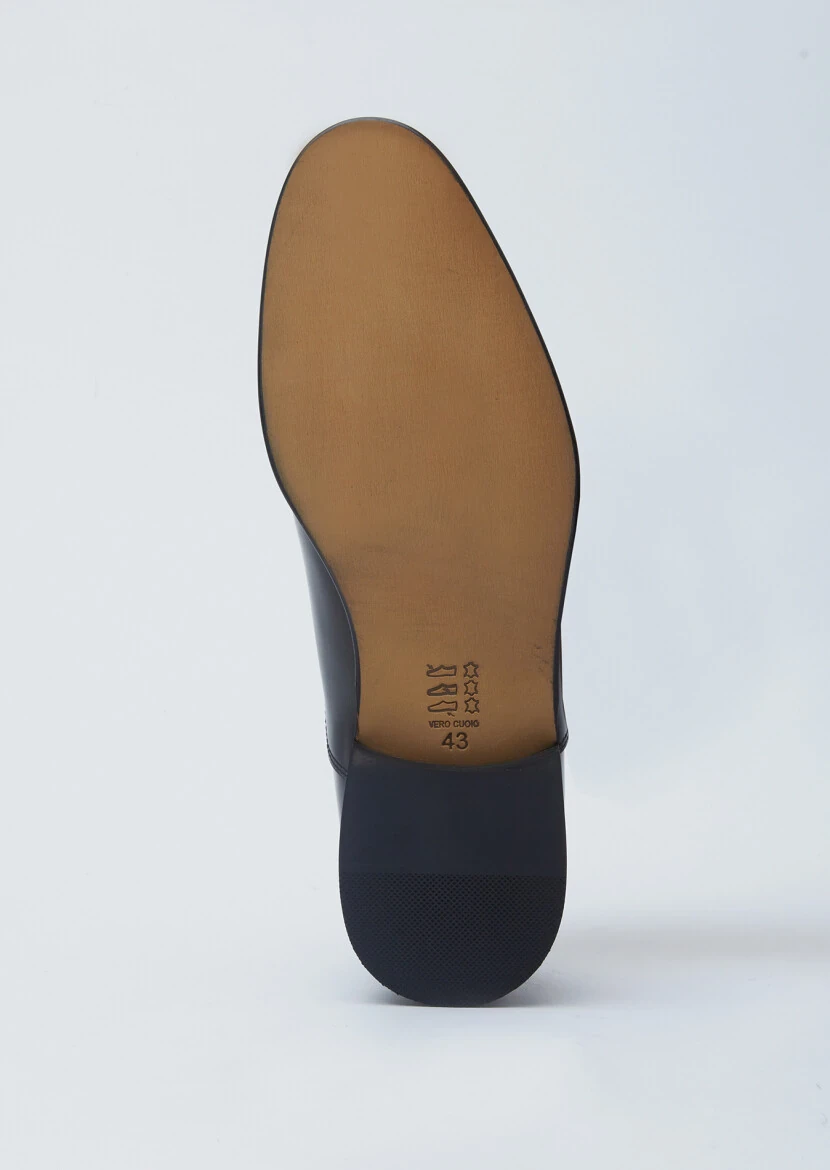 Siyah Deri Klasik Ayakkabı - 4