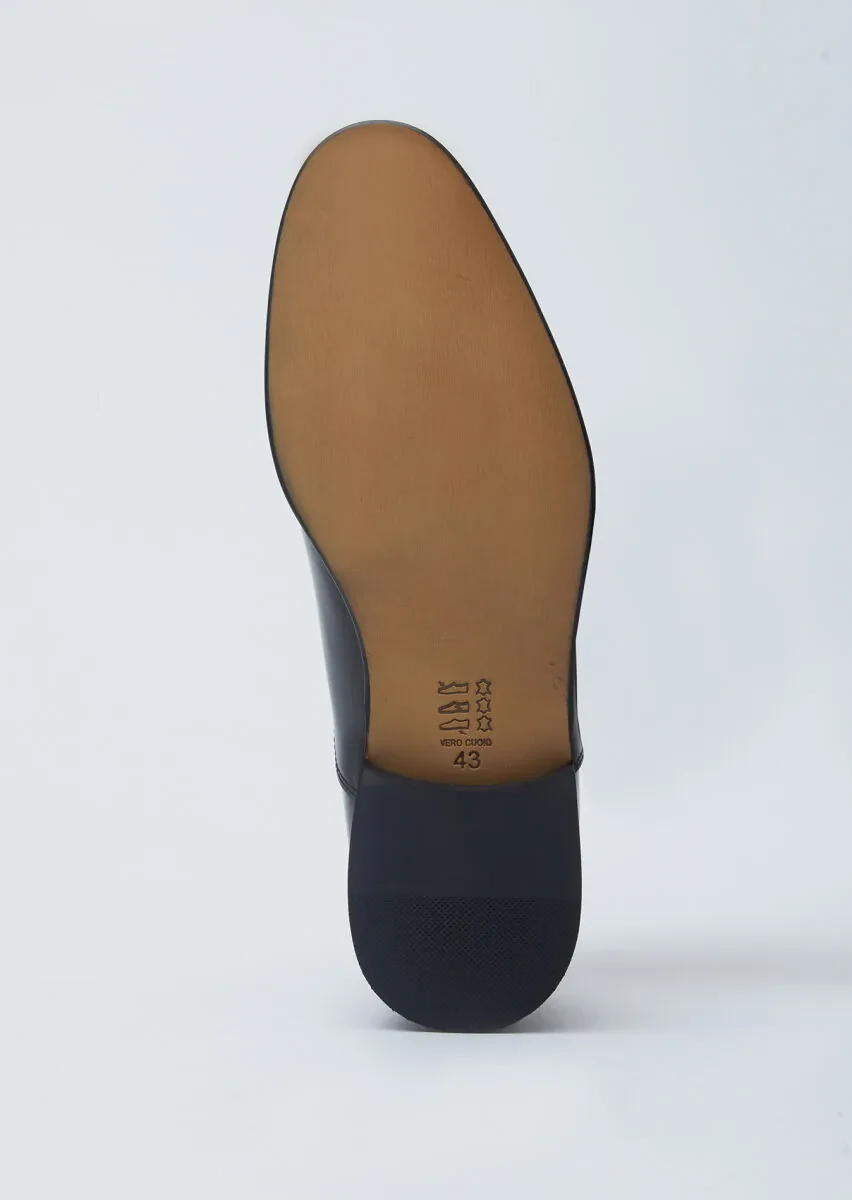 Siyah Deri Klasik Ayakkabı - 4