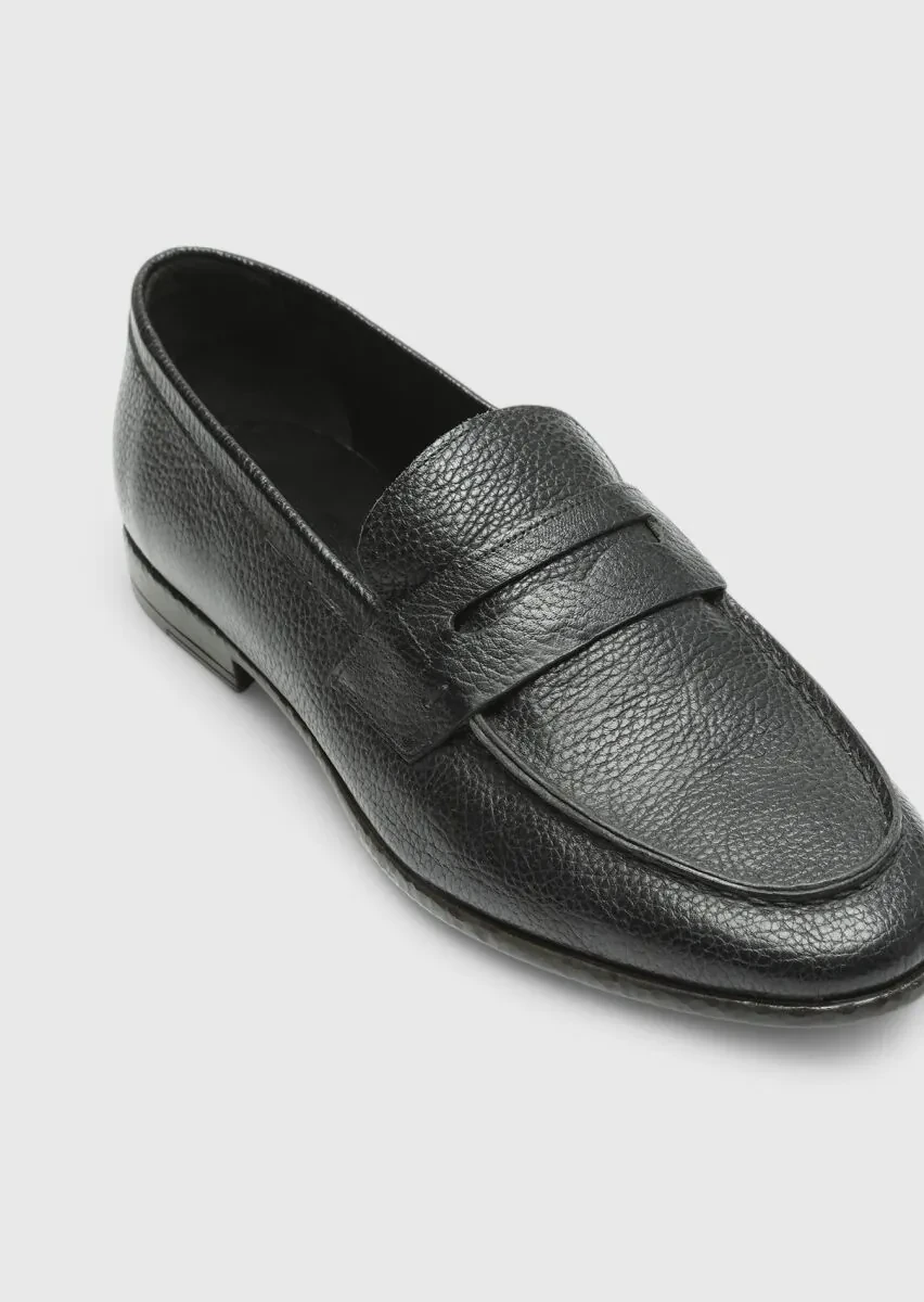 Siyah Deri Klasik Loafer - 2