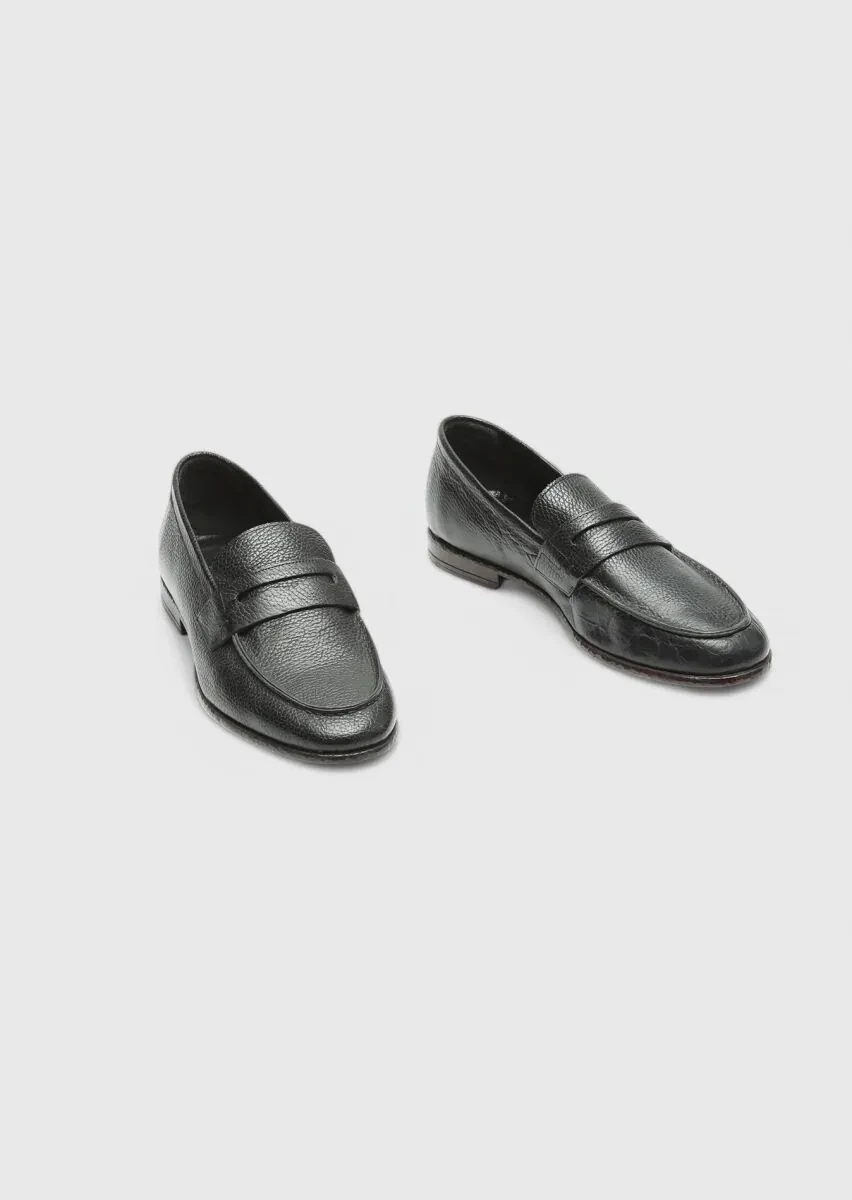 Siyah Deri Klasik Loafer - 3