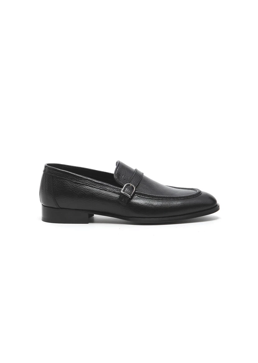 Siyah Deri Klasik Loafer - 1