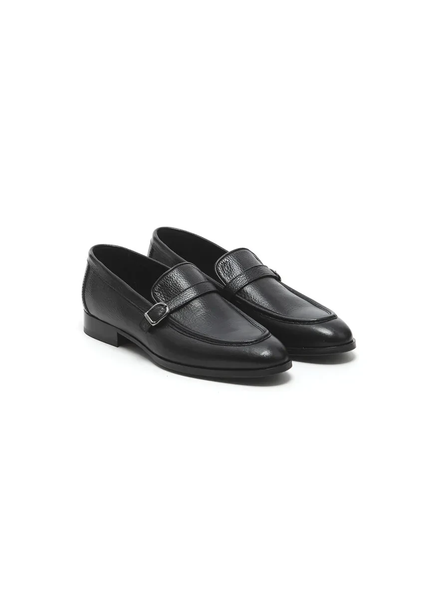 Siyah Deri Klasik Loafer - 2