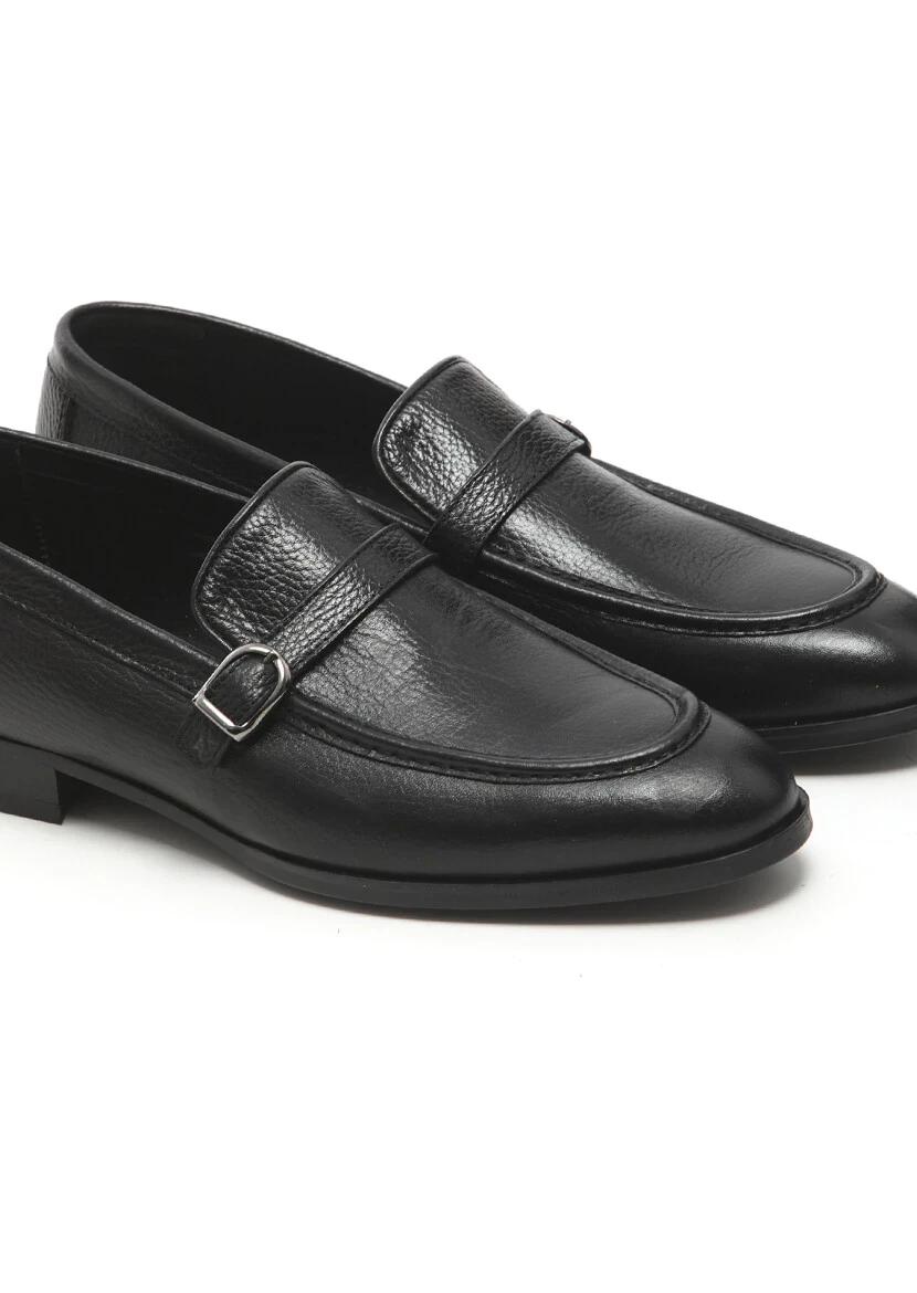Siyah Deri Klasik Loafer - 3