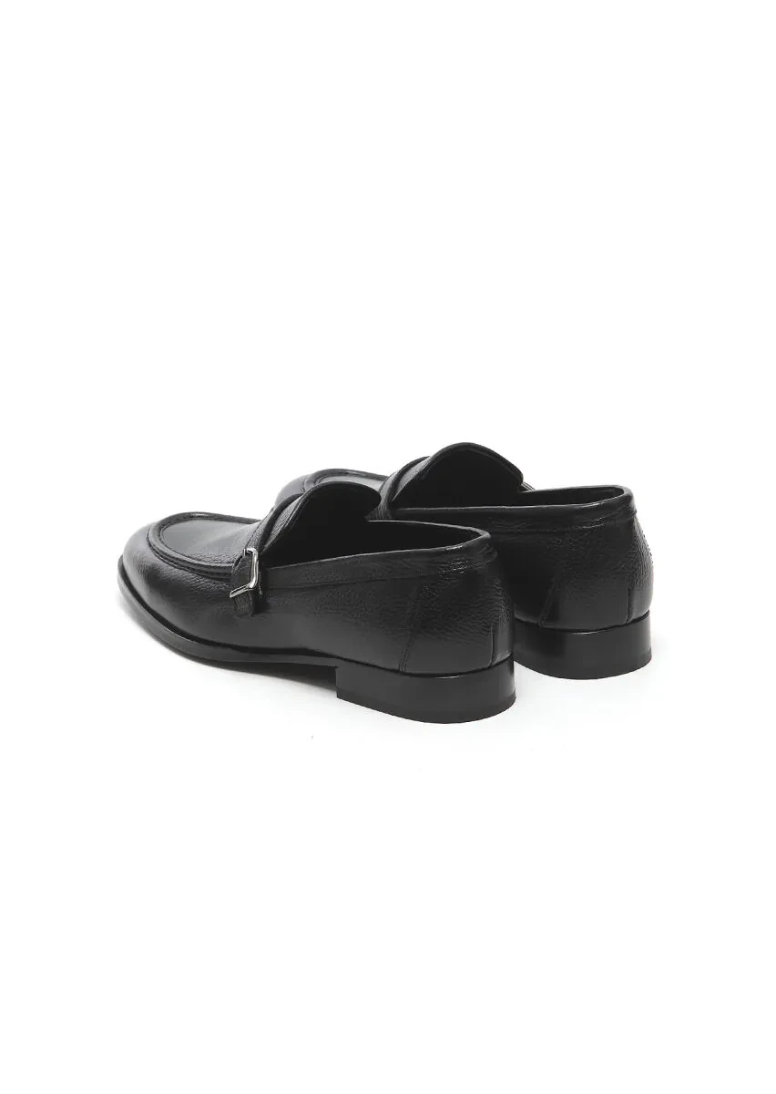Siyah Deri Klasik Loafer - 4