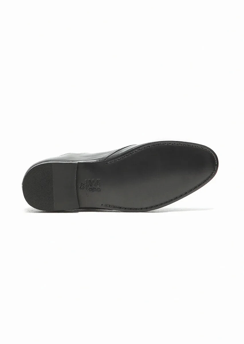 Siyah Deri Klasik Loafer - 5