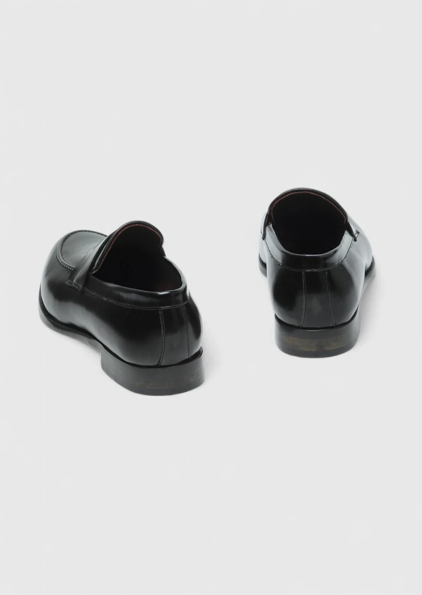 Siyah Deri Klasik Loafer - 5