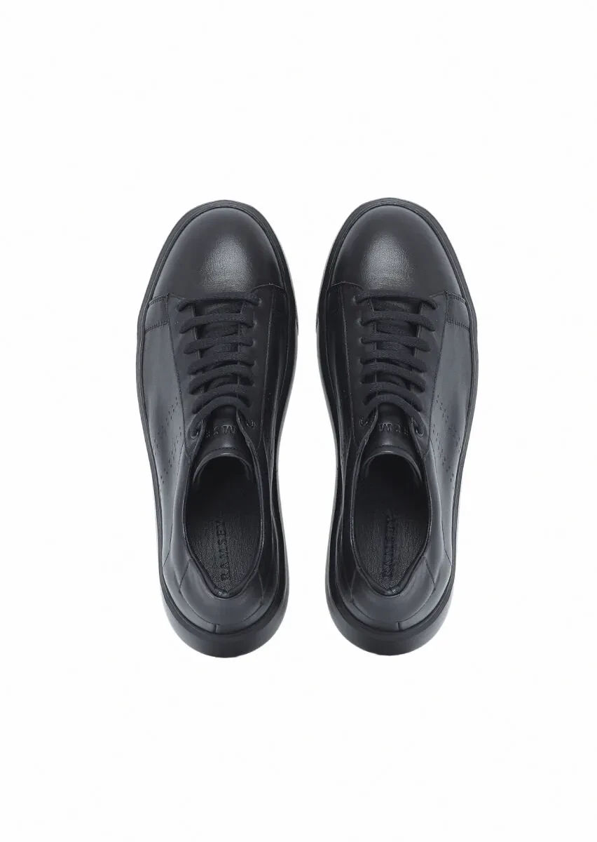 Siyah Deri Spor Ayakkabı - 6