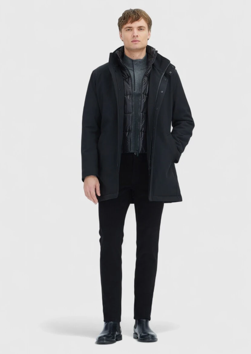 Siyah Dik Yaka Casual Dokuma Kaban - RAMSEY