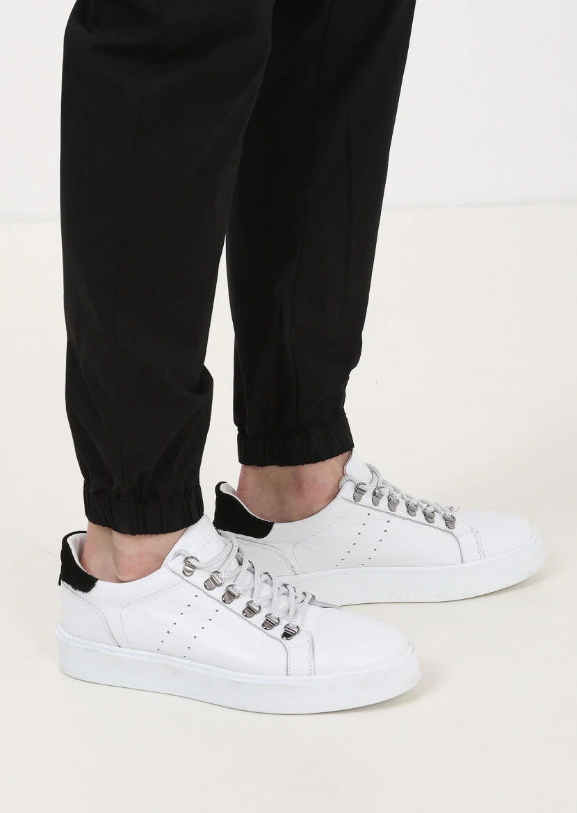 Siyah Düz Dokuma Jogging Fit Casual %100 Pamuk Pantolon - 4