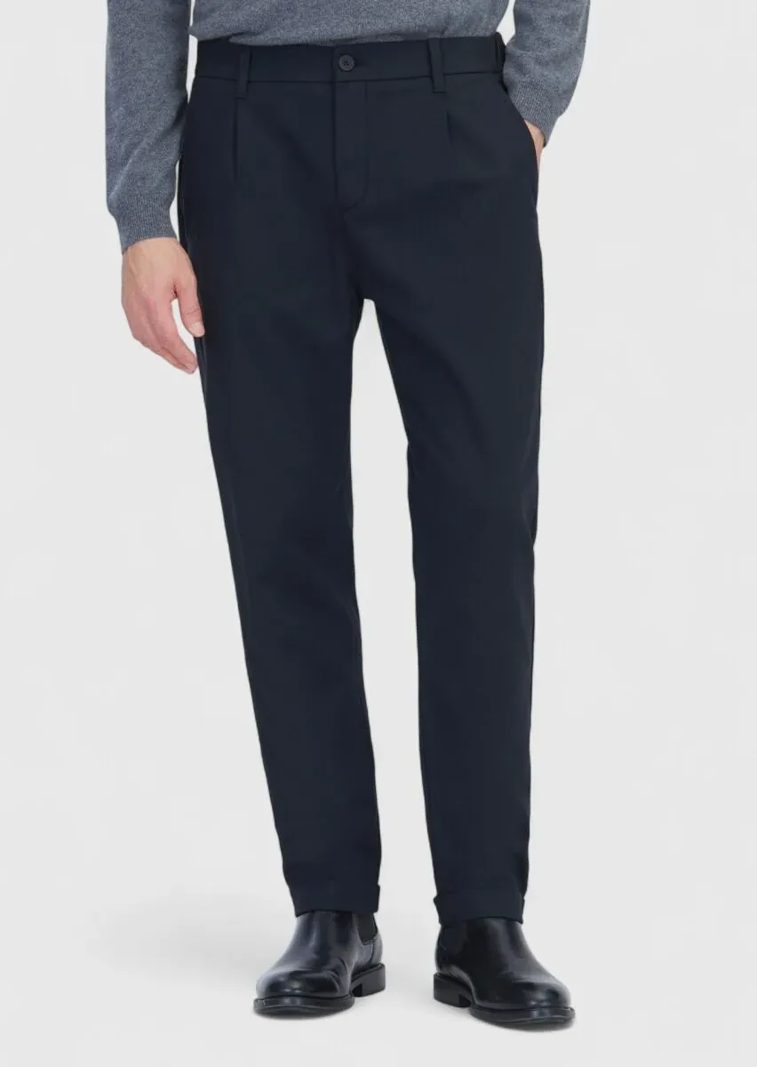 Siyah Düz Dokuma Jogging Fit Casual Pamuk Karışımlı Pantolon - 2