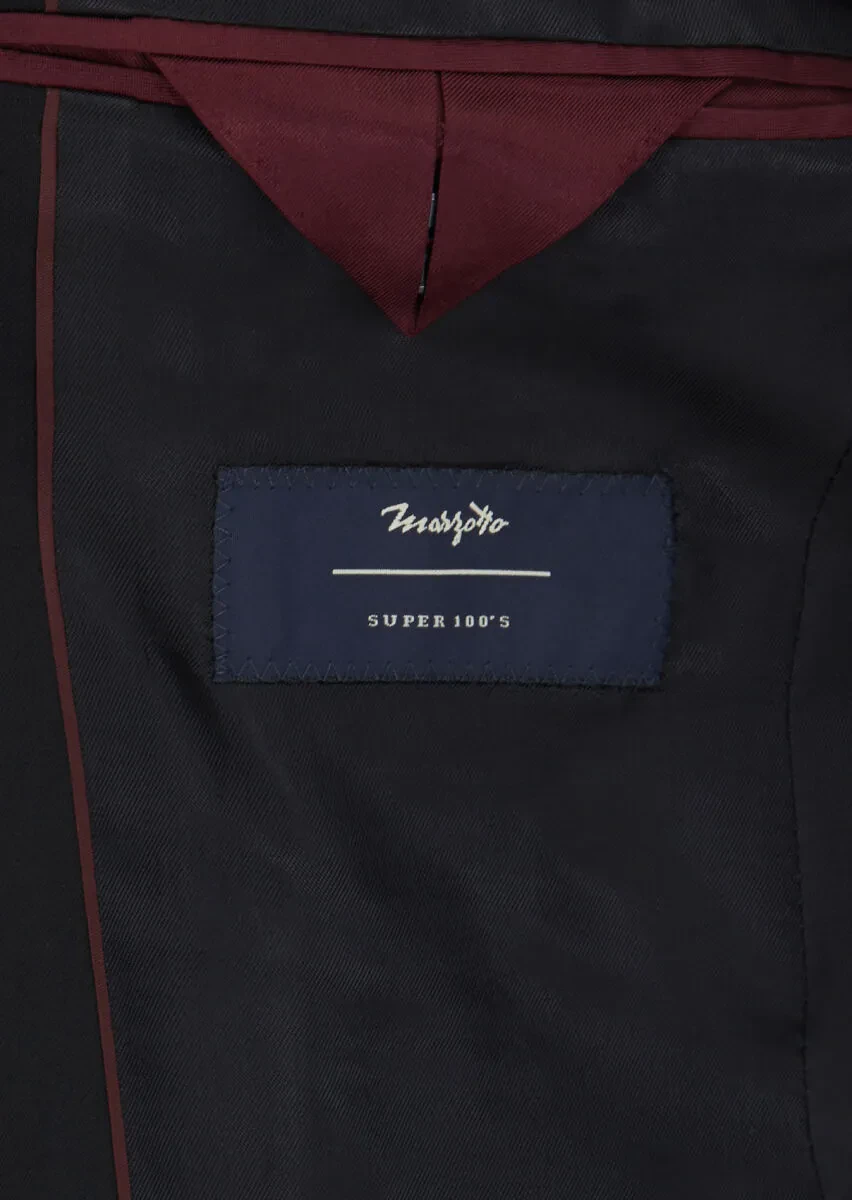 Siyah Düz Modern Fit %100 Yün Takım Elbise - 4