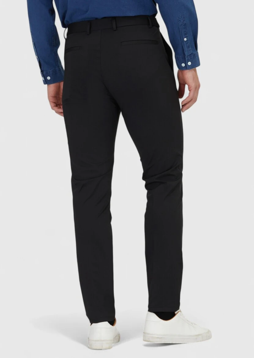 Siyah Düz Örme Jogging Fit Casual Pantolon - 4