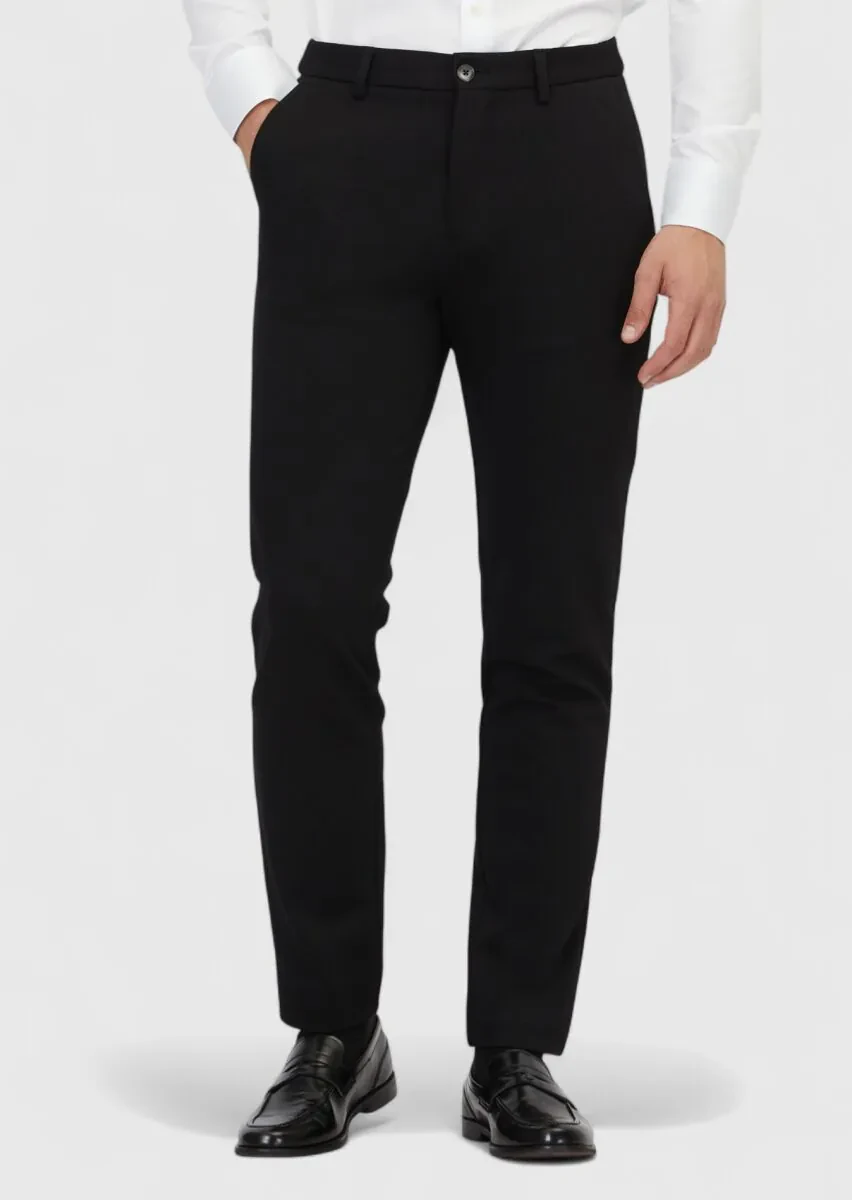 Siyah Düz Örme Jogging Fit Casual Pantolon - 2