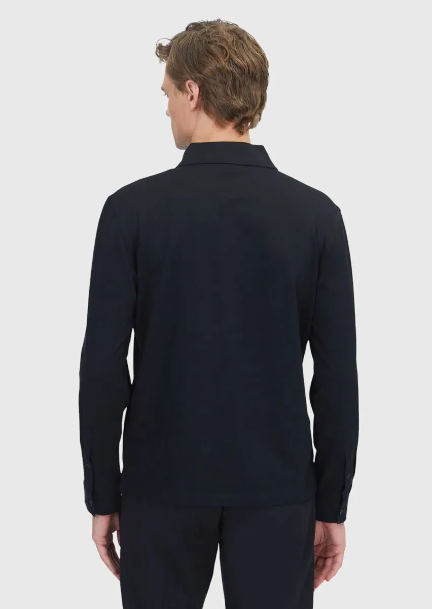 Siyah Düz Polo Yaka %100 Pamuk T-Shirt - 6