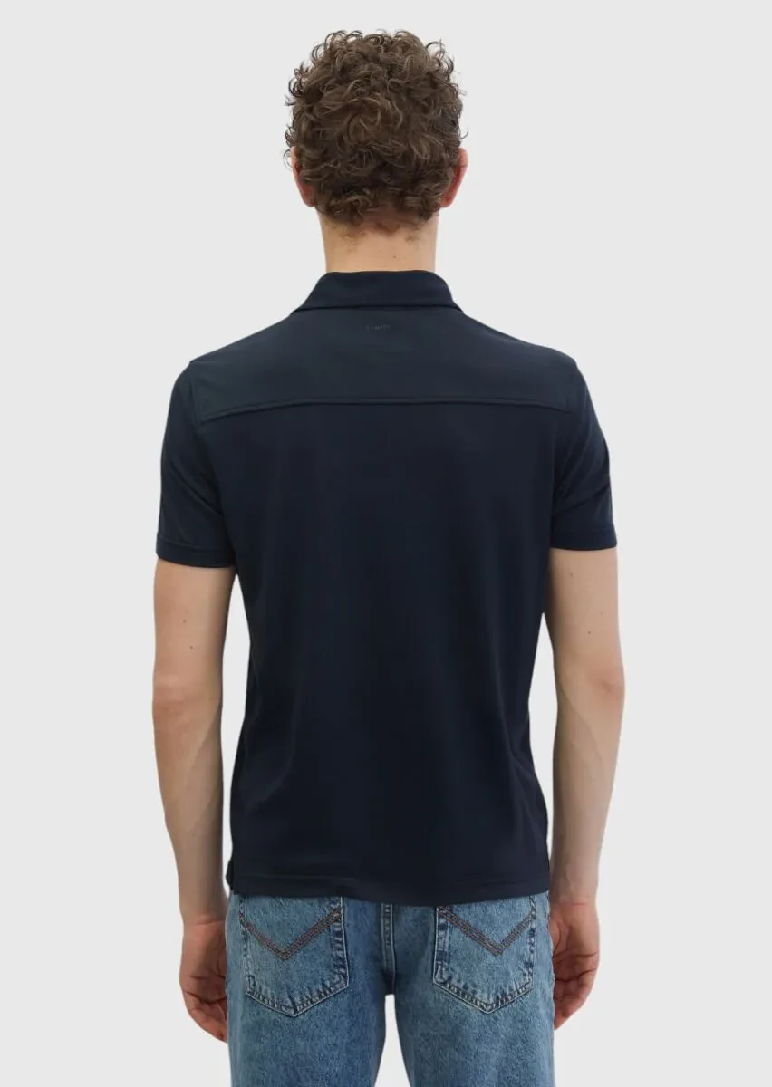 Siyah Düz Polo Yaka T-Shirt - 4