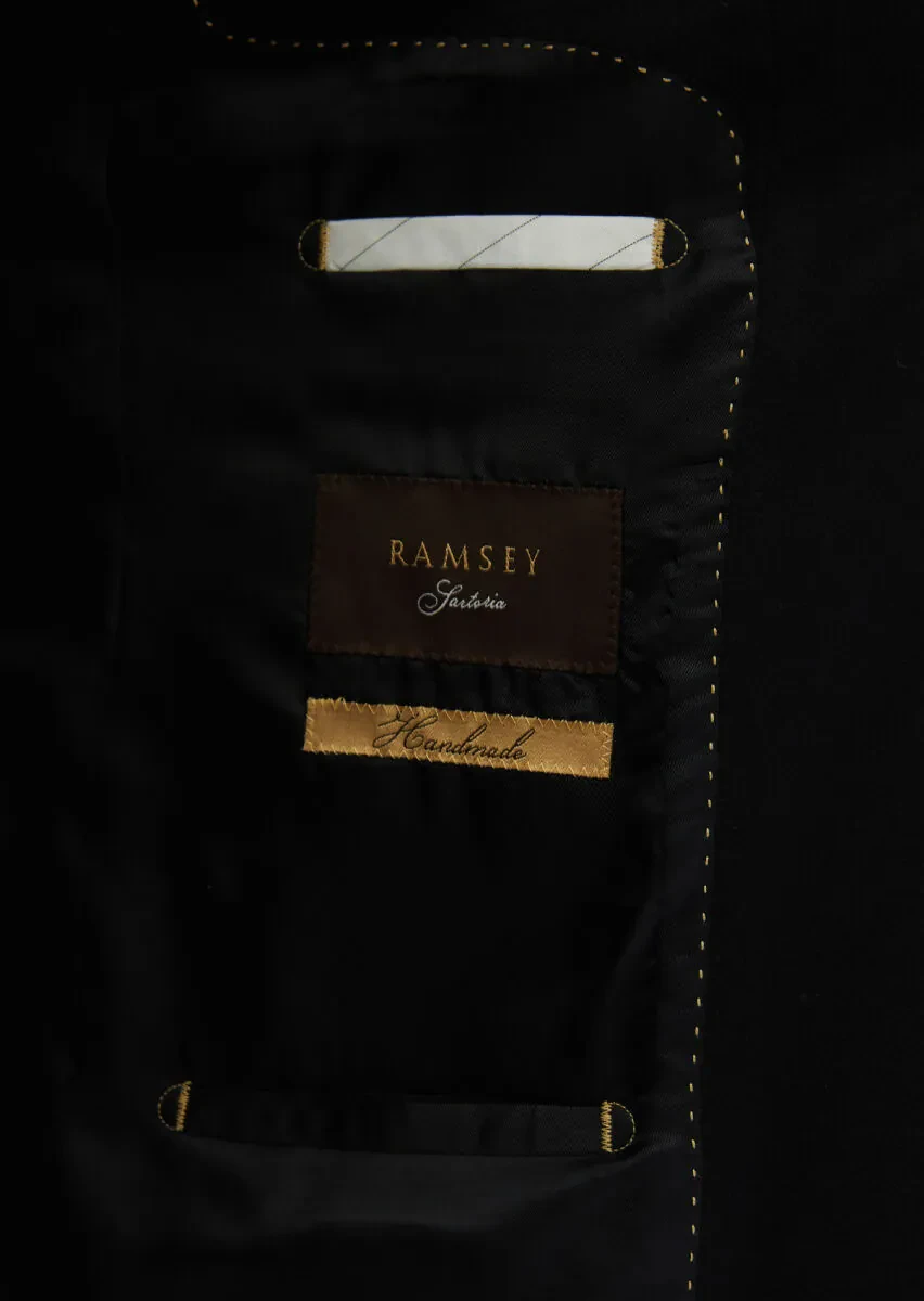 Siyah Düz Regular Fit %100 Kaşmir Ceket - 6