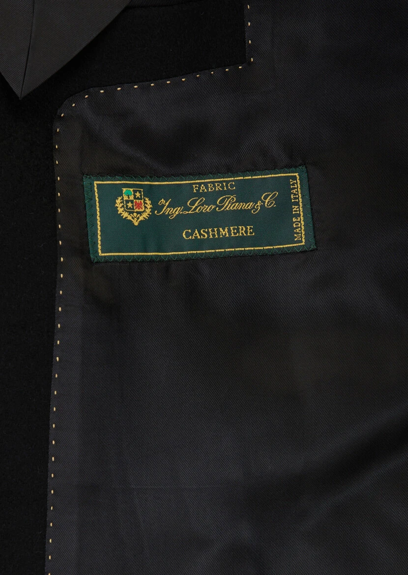 Siyah Oversize Fit Casual Dokuma Palto - 6