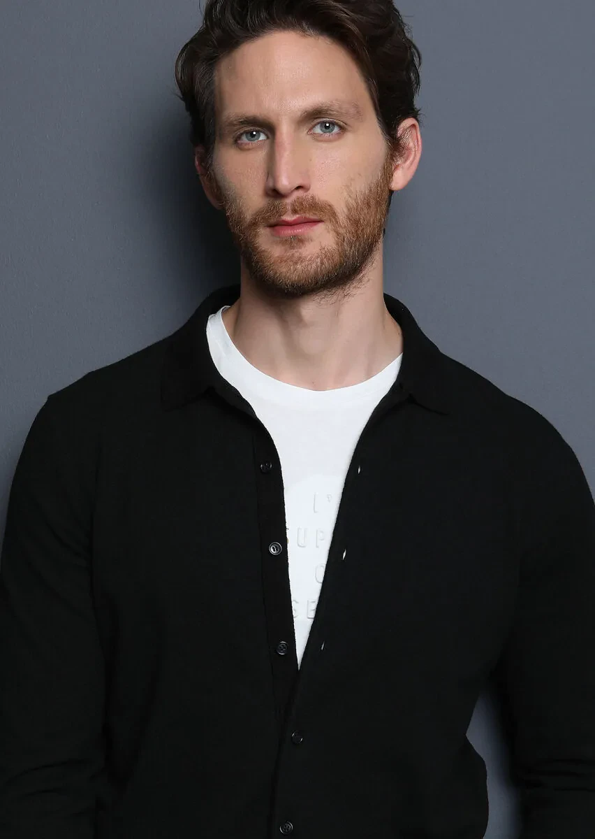 Siyah Polo Yaka Düz Örgü Triko Kazak - 2