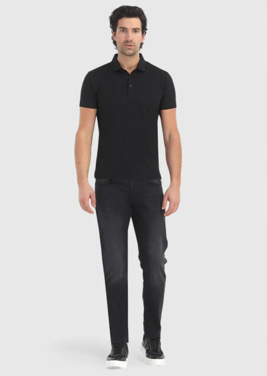 Siyah Polo Yaka T-Shirt - 1