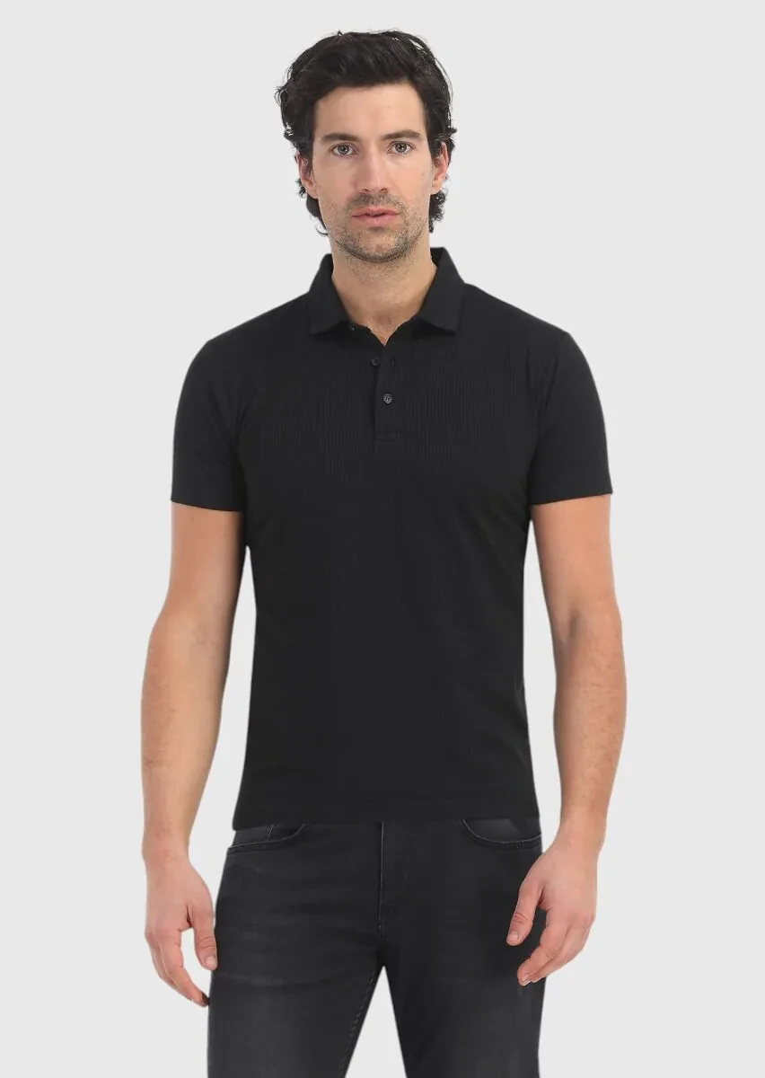 Siyah Polo Yaka T-Shirt - 2