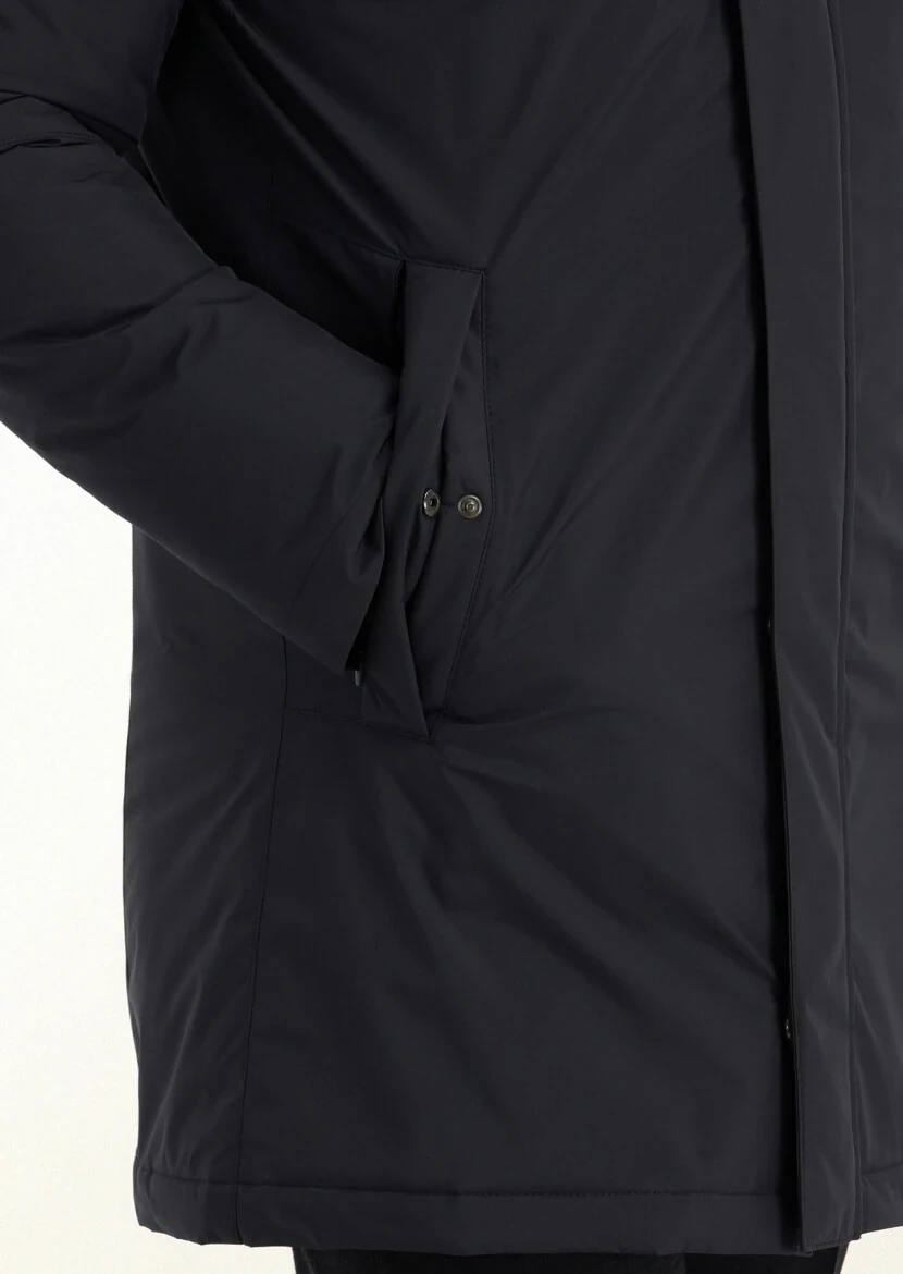 Siyah Regular Fit Dik Yaka Casual Dokuma Kaban - 4