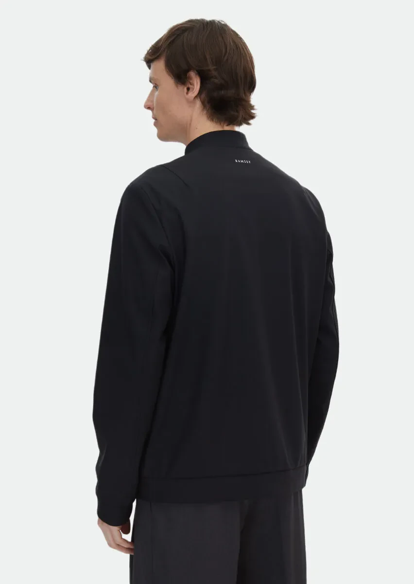 Siyah Regular Fit Dik Yaka Casual Dokuma Mont - 6