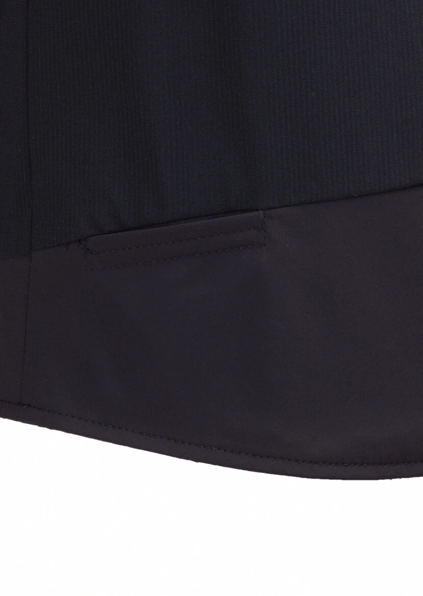 Siyah Regular Fit Dik Yaka Casual Örme Spor Yelek - 3