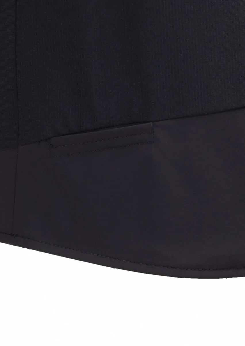 Siyah Regular Fit Dik Yaka Casual Örme Spor Yelek - 3