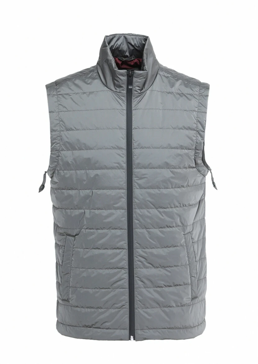 Siyah Regular Fit Gömlek Yaka Casual Dokuma Pardesü - 8