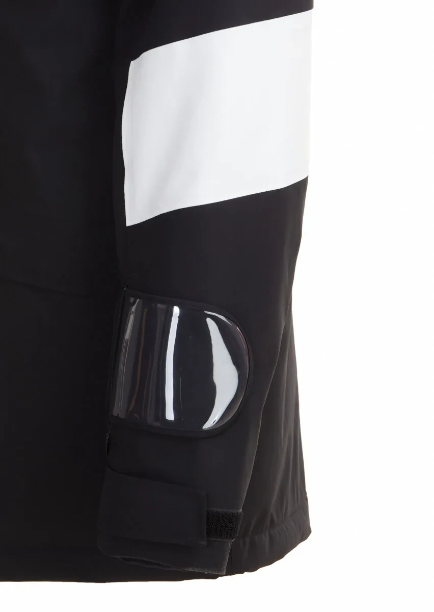 Siyah Regular Fit Kapüşonlu Casual Dokuma Kaban - 4