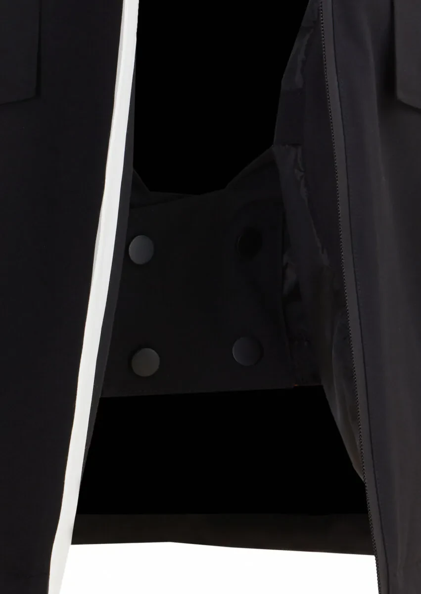 Siyah Regular Fit Kapüşonlu Casual Dokuma Kaban - 7