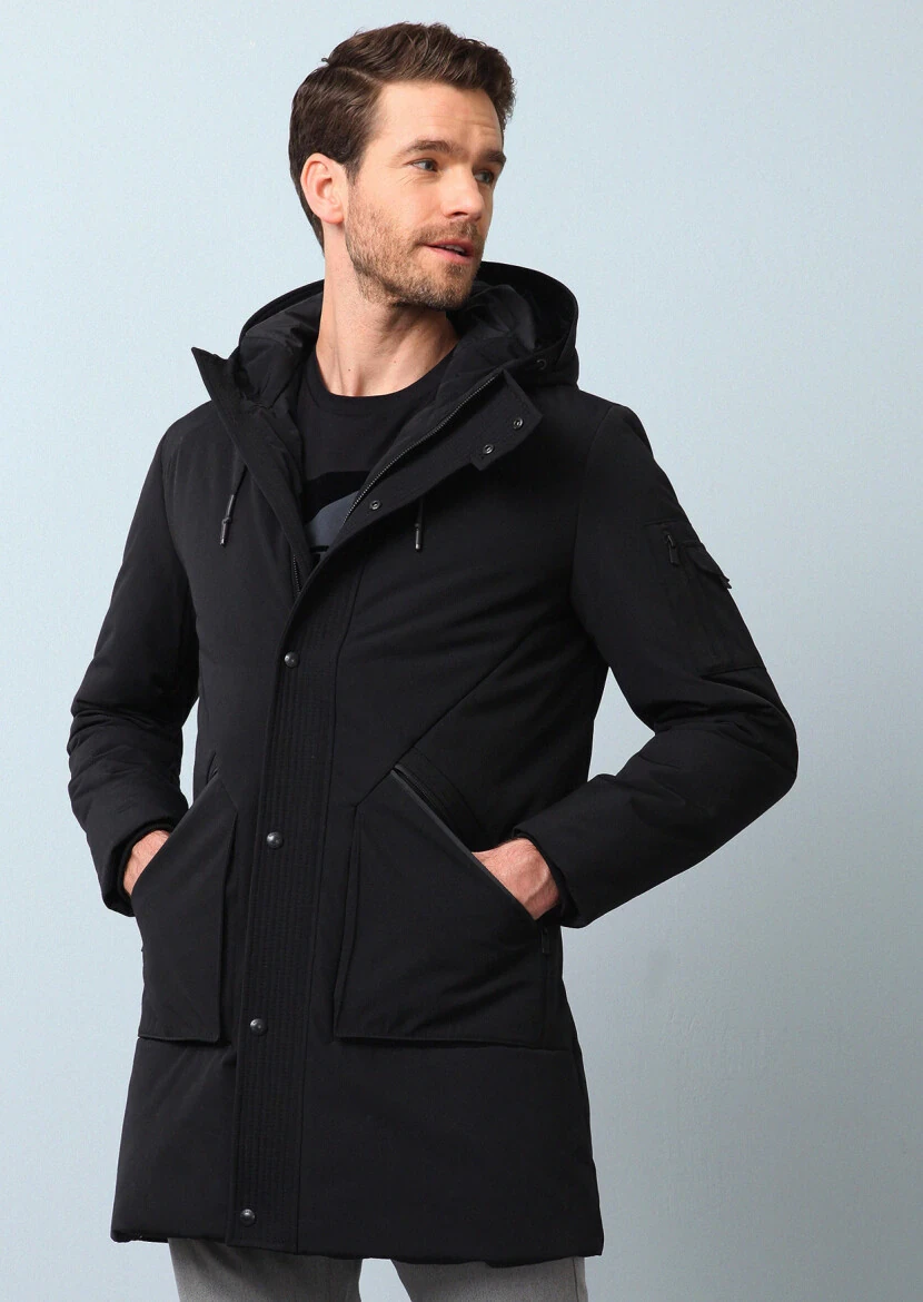 Siyah Regular Fit Kelebek Yaka Casual Dokuma Kaban - 1