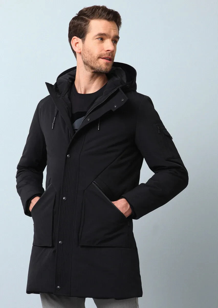 Siyah Regular Fit Kelebek Yaka Casual Dokuma Kaban - 1