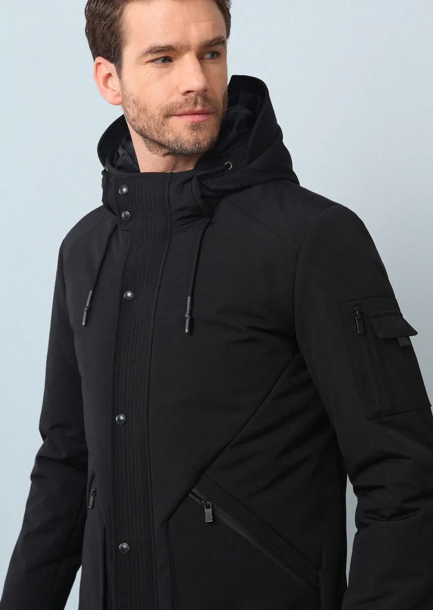 Siyah Regular Fit Kelebek Yaka Casual Dokuma Kaban - 2