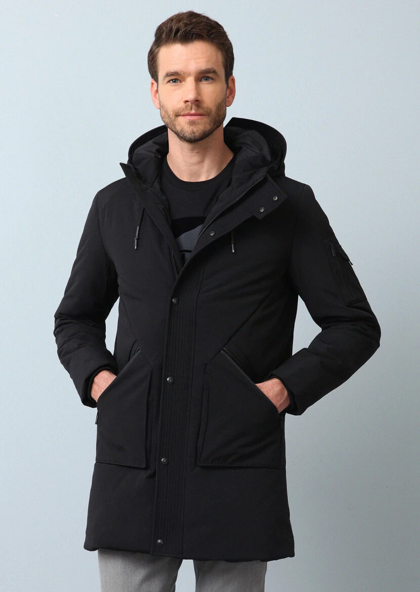 Siyah Regular Fit Kelebek Yaka Casual Dokuma Kaban - 3