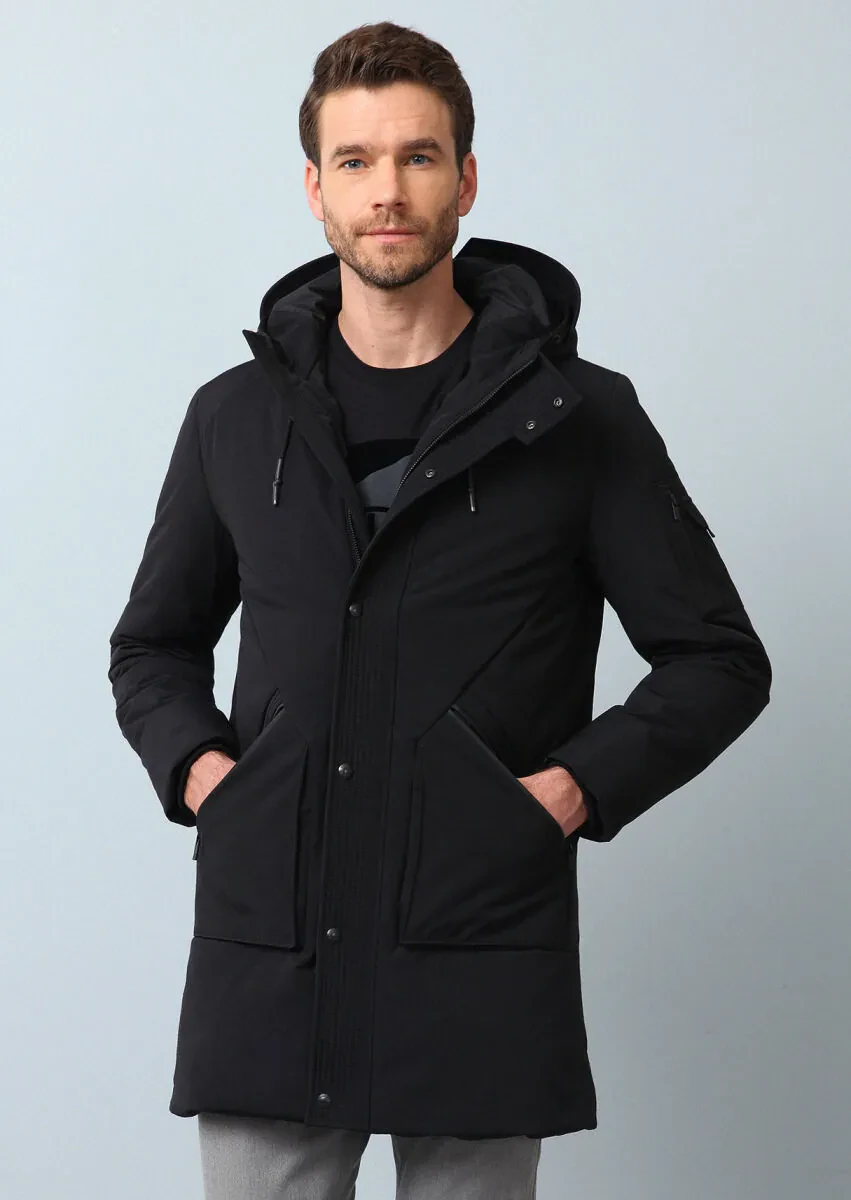 Siyah Regular Fit Kelebek Yaka Casual Dokuma Kaban - 3