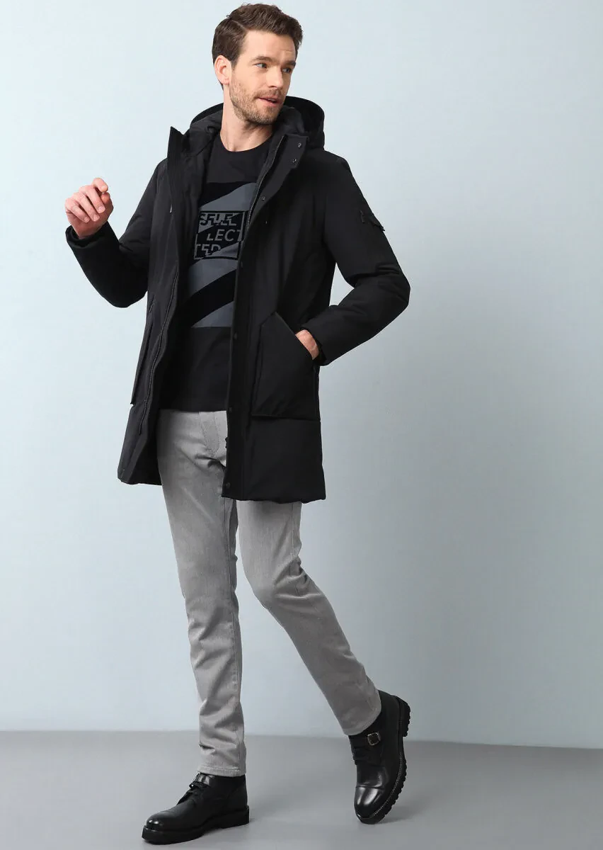 Siyah Regular Fit Kelebek Yaka Casual Dokuma Kaban - 4