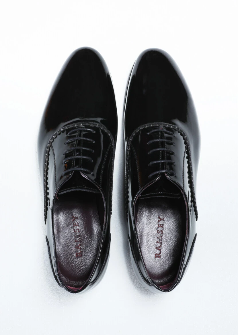 Siyah Rugan Klasik Smokin Ayakkabı - 5