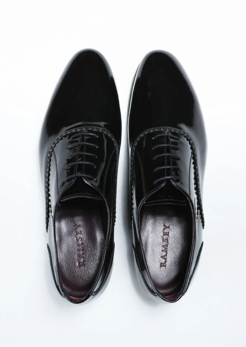 Siyah Rugan Klasik Smokin Ayakkabı - 5