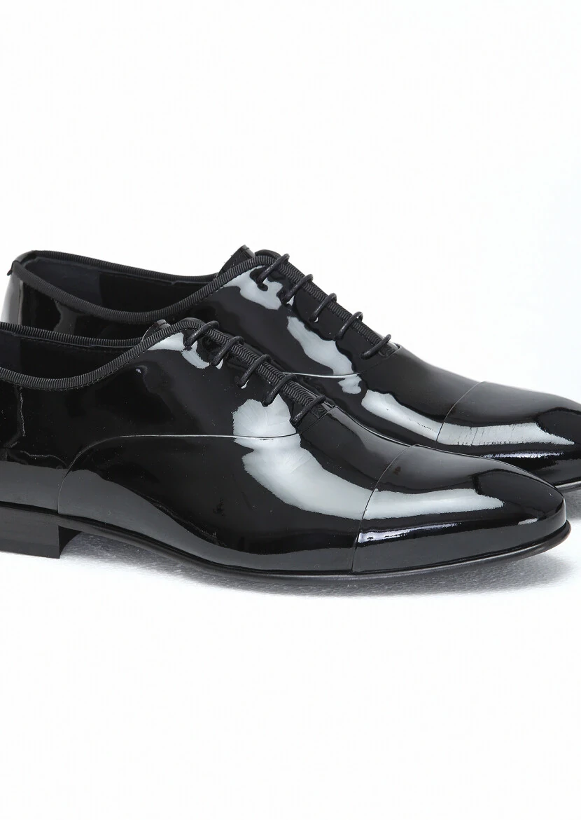 Siyah Rugan Klasik Smokin Ayakkabı - 3