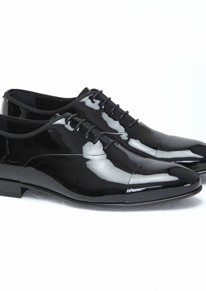 Siyah Rugan Klasik Smokin Ayakkabı - 3