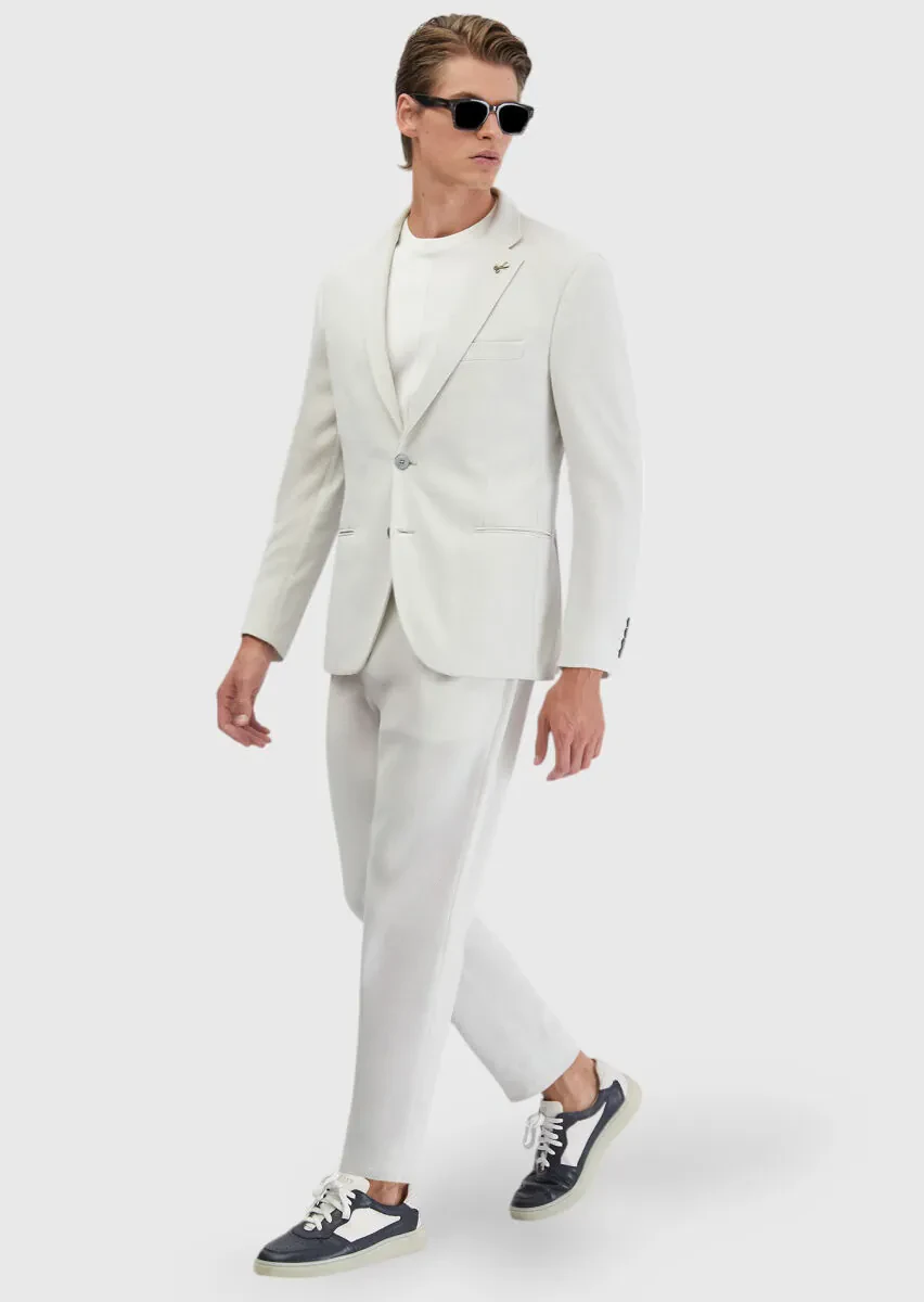 Smoked Plain Comfort Fit Suit - 3