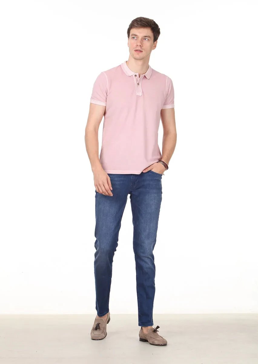 Somon Düz Polo Yaka %100 Pamuk T-Shirt - 3